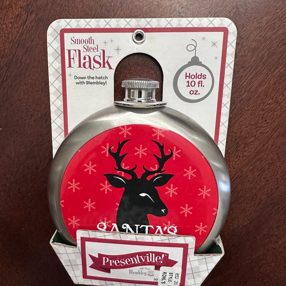 NIB “Santa’s Helper” Reindeer Spirits Christmas Flask